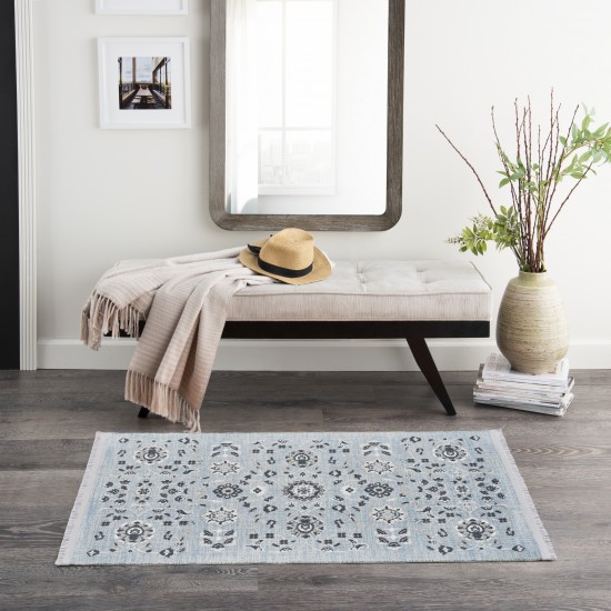 Nourison Lennox LEN04 Area Rug, Light Blue Grey, 2'3" x 3'9"