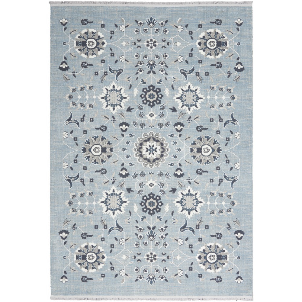 Nourison Lennox LEN04 Area Rug, Light Blue Grey, 4' x 6'