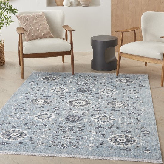 Nourison Lennox LEN04 Area Rug, Light Blue Grey, 4' x 6'