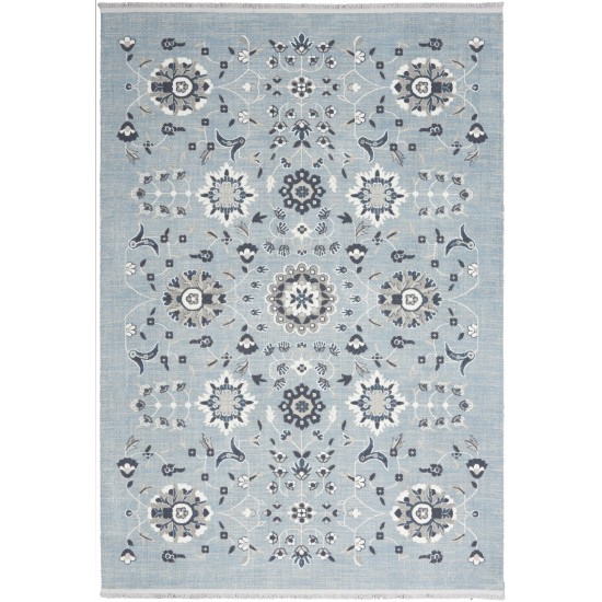 Nourison Lennox LEN04 Area Rug, Light Blue Grey, 5'3" x 7'3"