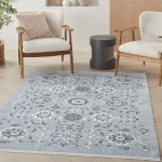 Nourison Lennox LEN04 Area Rug, Light Blue Grey, 5'3" x 7'3"