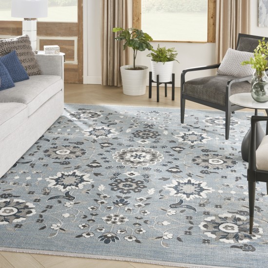 Nourison Lennox LEN04 Area Rug, Light Blue Grey, 7'10" x 9'10"