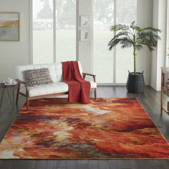 Nourison Le Reve LER05 Area Rug, Red Flame, 7'9" x 9'9"