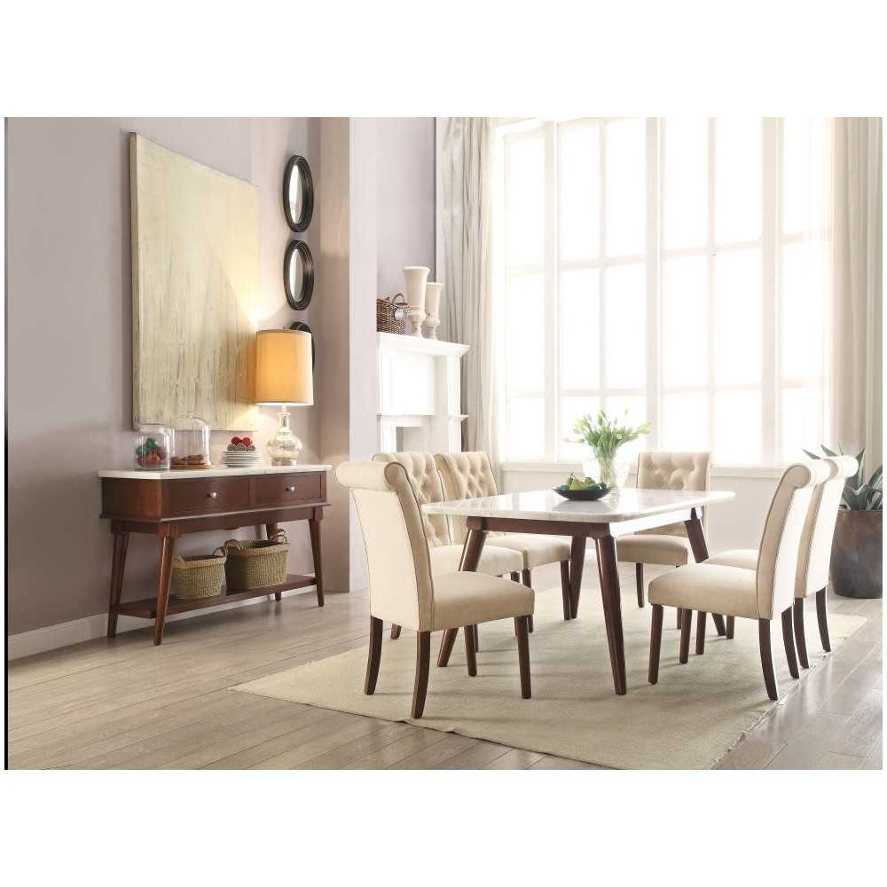 ACME Gasha Server, White Marble & Walnut