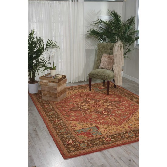 Nourison Living Treasures LI01 Runner Rug, Rust, 2'6" x 12'