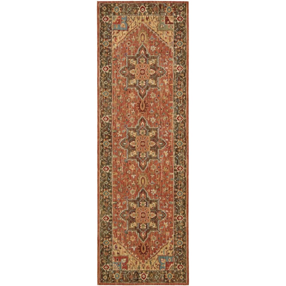 Nourison Living Treasures LI01 Runner Rug, Rust, 2'6" x 8'