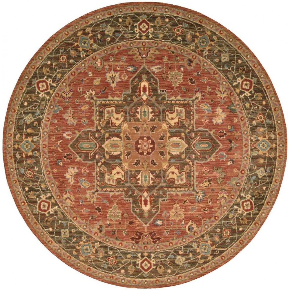 Nourison Living Treasures LI01 Area Rug, Rust, 5'10" x Round