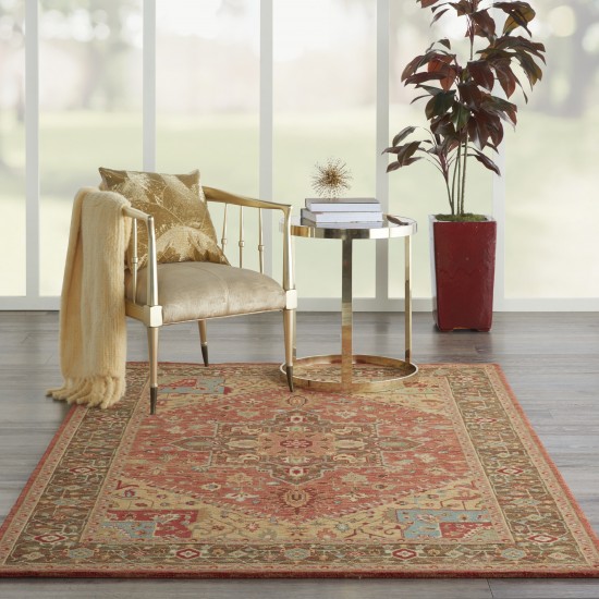 Nourison Living Treasures LI01 Area Rug, Rust, 5'6" x 8'3"