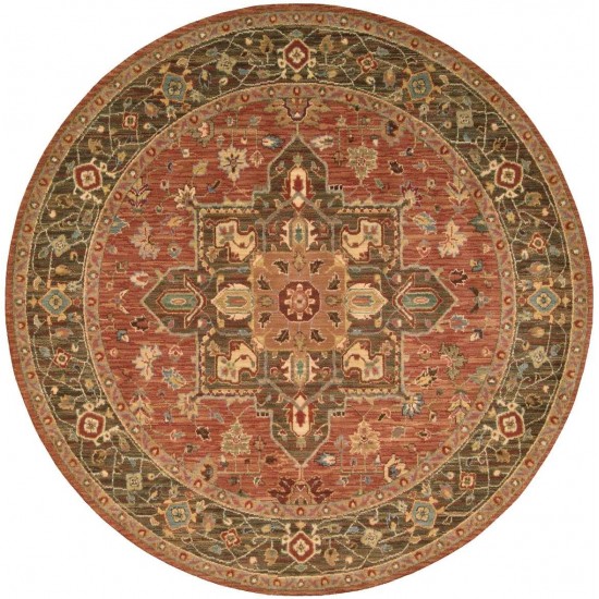 Nourison Living Treasures LI01 Area Rug, Rust, 7'10" x Round