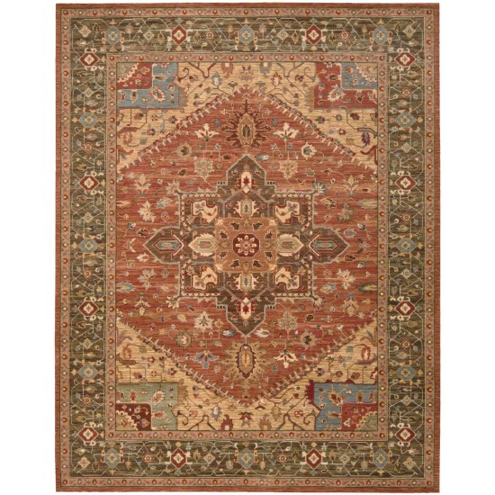 Nourison Living Treasures LI01 Area Rug, Rust, 7'6" x 9'6"