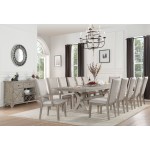 ACME Rocky Side Chair (Set-2), Fabric & Gray Oak