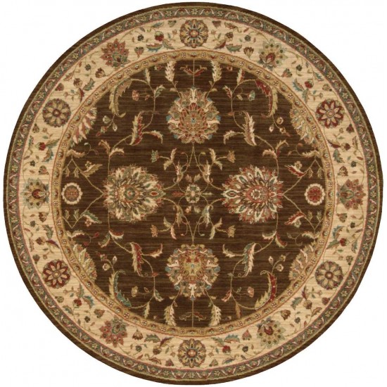 Nourison Living Treasures LI04 Area Rug, Brown, 5'10" x Round