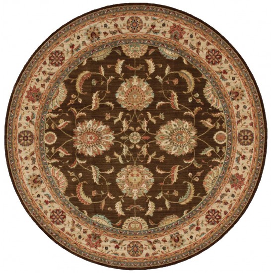 Nourison Living Treasures LI04 Area Rug, Brown, 7'10" x Round