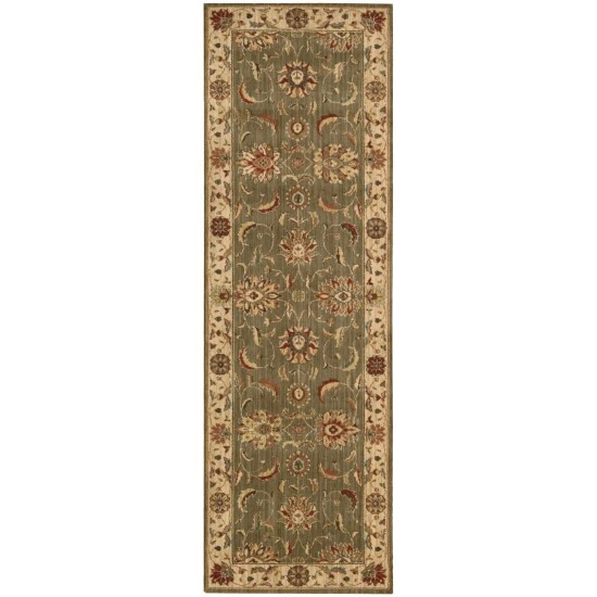 Nourison Living Treasures LI04 Runner Rug, Green, 2'6" x 8'