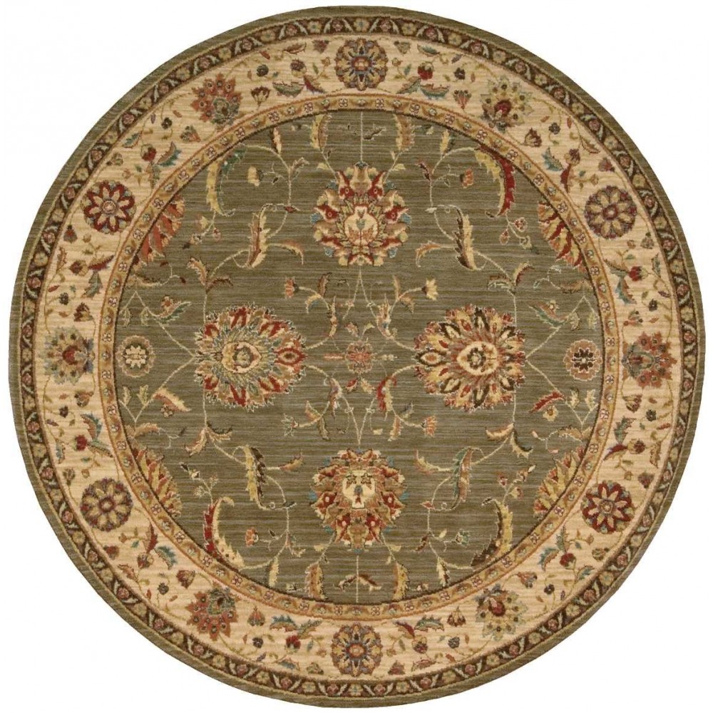 Nourison Living Treasures LI04 Area Rug, Green, 5'10" x Round