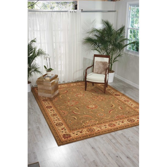 Nourison Living Treasures LI04 Area Rug, Green, 5'10" x Round