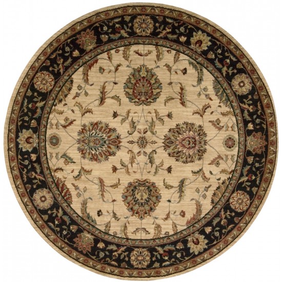 Nourison Living Treasures LI04 Area Rug, Ivory/Black, 5'10" x Round