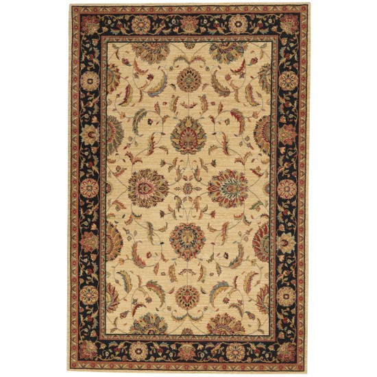 Nourison Living Treasures LI04 Area Rug, Ivory/Black, 5'6" x 8'3"