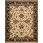 Nourison Living Treasures LI04 Area Rug, Ivory/Black, 7'6" x 9'6"