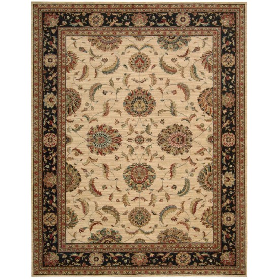 Nourison Living Treasures LI04 Area Rug, Ivory/Black, 7'6" x 9'6"