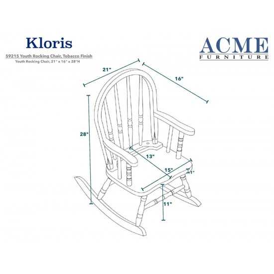 ACME Kloris Youth Rocking Chair, Tobacco