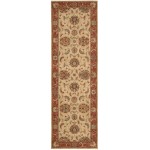 Nourison Living Treasures LI04 Runner Rug, Ivory/Red, 2'6" x 8'