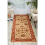 Nourison Living Treasures LI04 Runner Rug, Ivory/Red, 2'6" x 8'