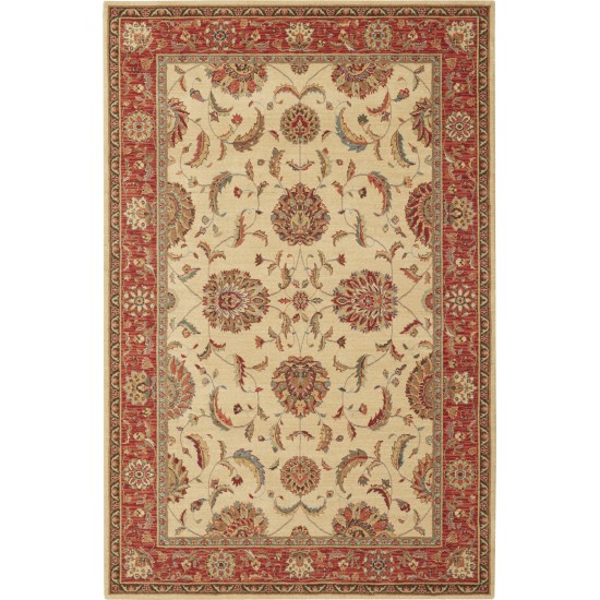 Nourison Living Treasures LI04 Area Rug, Ivory/Red, 5'6" x 8'3"