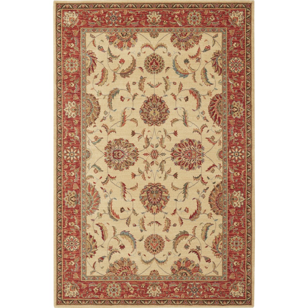 Nourison Living Treasures LI04 Area Rug, Ivory/Red, 5'6" x 8'3"