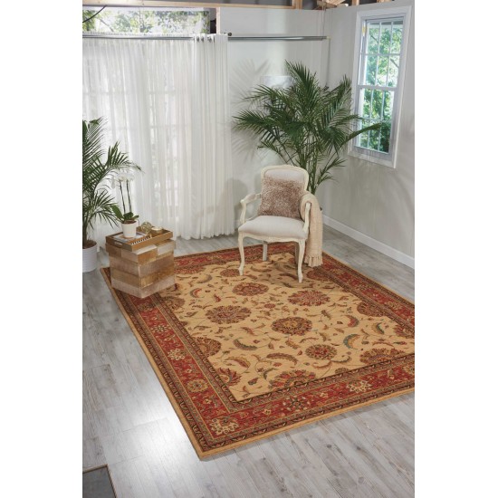 Nourison Living Treasures LI04 Area Rug, Ivory/Red, 7'6" x 9'6"