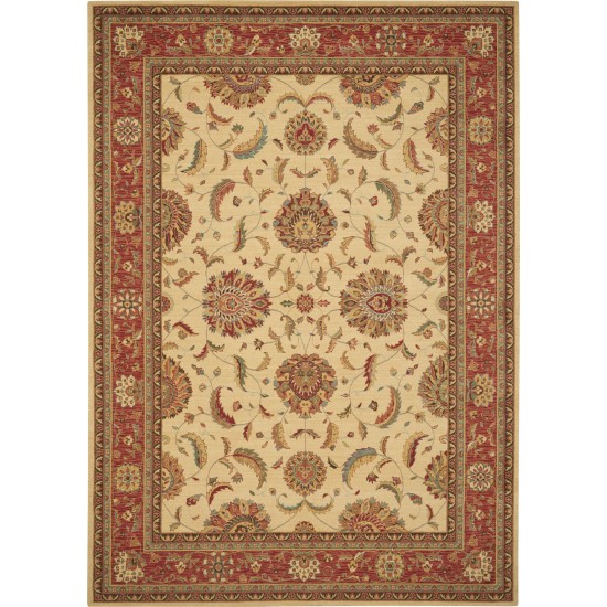 Nourison Living Treasures LI04 Area Rug, Ivory/Red, 8'3" x 11'3"