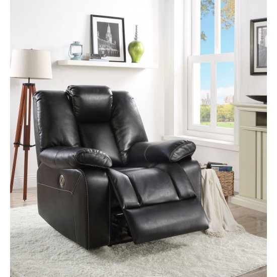 ACME Jailene Recliner (Power Motion), Black Leather-Aire