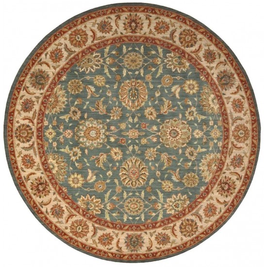 Nourison Living Treasures LI05 Area Rug, Aqua, 5'10" x Round