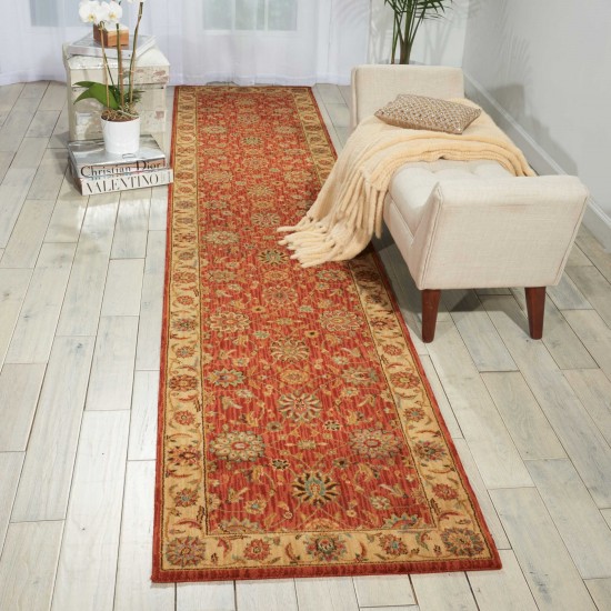 Nourison Living Treasures LI05 Runner Rug, Rust, 2'6" x 12'