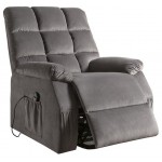 ACME Ipompea Recliner w/Power Lift & Massage, Gray Velvet