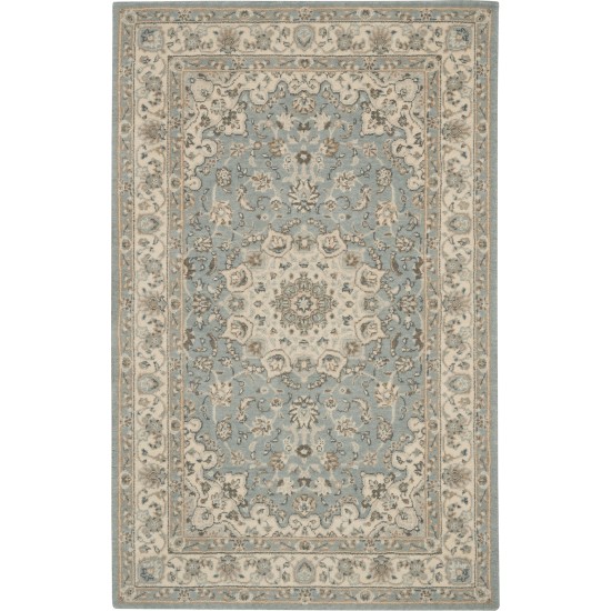 Nourison Living Treasures LI15 Area Rug, Aqua/Ivory, 3'6" x 5'6"