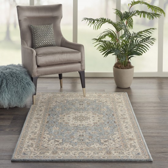 Nourison Living Treasures LI15 Area Rug, Aqua/Ivory, 3'6" x 5'6"