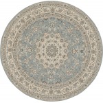 Nourison Living Treasures LI15 Area Rug, Aqua/Ivory, 5'10" x Round