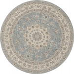 Nourison Living Treasures LI15 Area Rug, Aqua/Ivory, 7'10" x Round