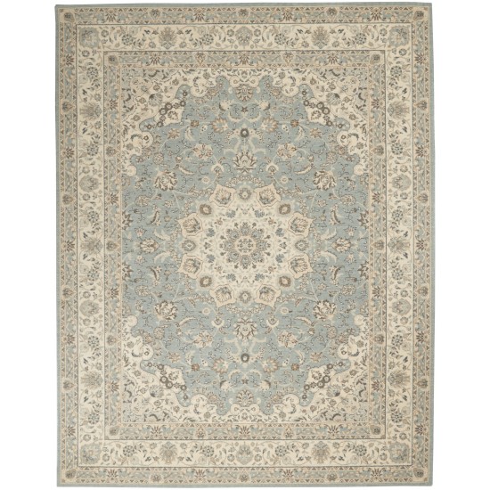 Nourison Living Treasures LI15 Area Rug, Aqua/Ivory, 7'6" x 9'6"