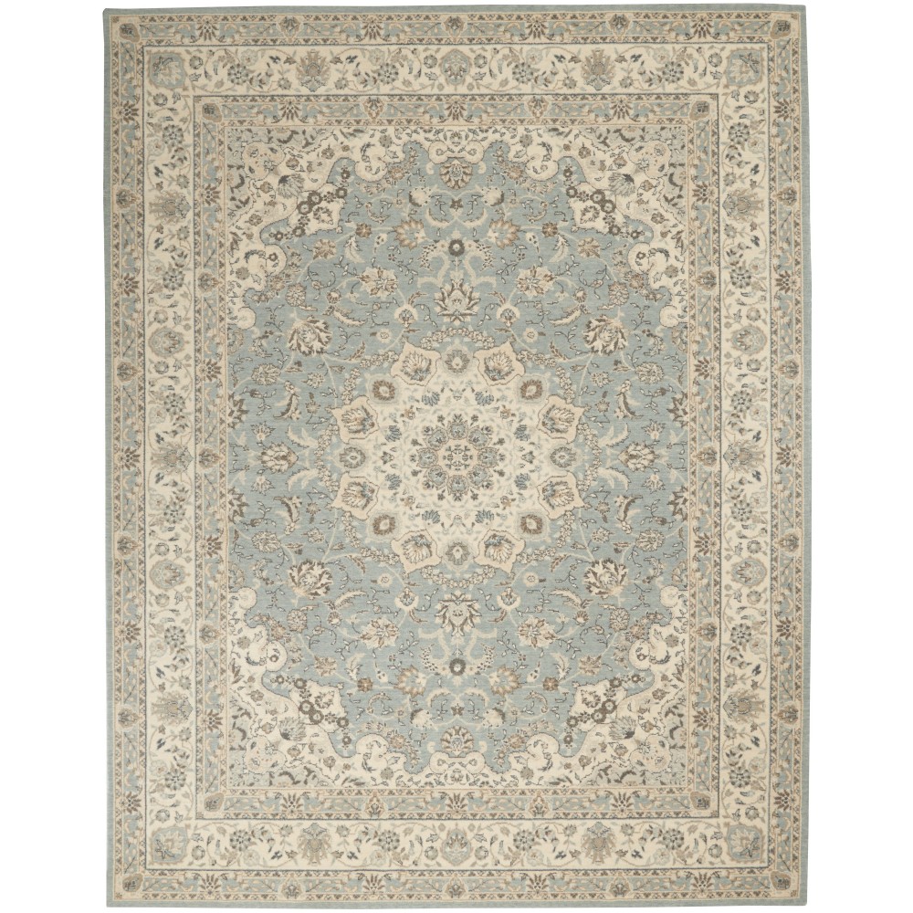 Nourison Living Treasures LI15 Area Rug, Aqua/Ivory, 7'6" x 9'6"