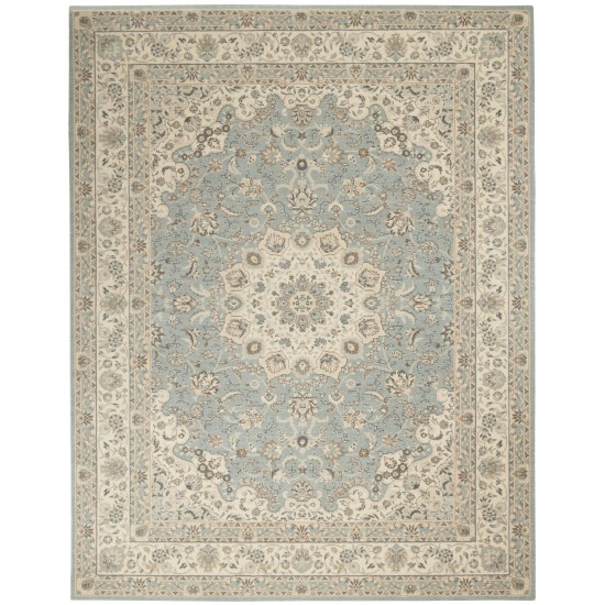 Nourison Living Treasures LI15 Area Rug, Aqua/Ivory, 8'3" x 11'3"