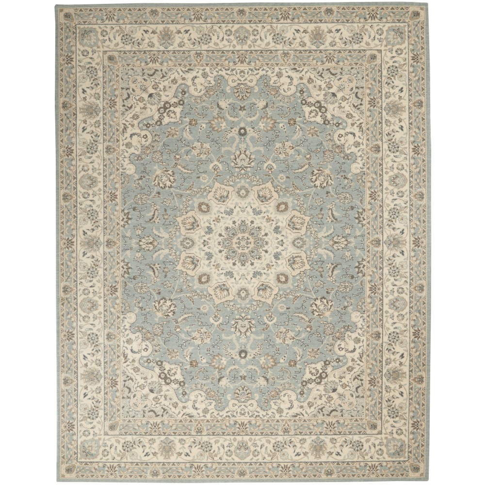 Nourison Living Treasures LI15 Area Rug, Aqua/Ivory, 9'9" x 13'9" Nourison Living Treasures LI15 Area Rug, Aqua/Ivory, 9'9" x 13'9"