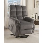 ACME Ipompea Recliner w/Power Lift & Massage, Gray Velvet