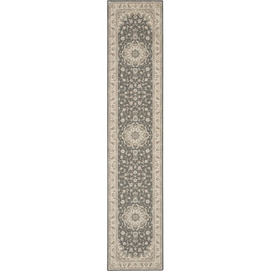 Nourison Living Treasures LI15 Runner Rug, Grey/Ivory, 2'6" x 12'