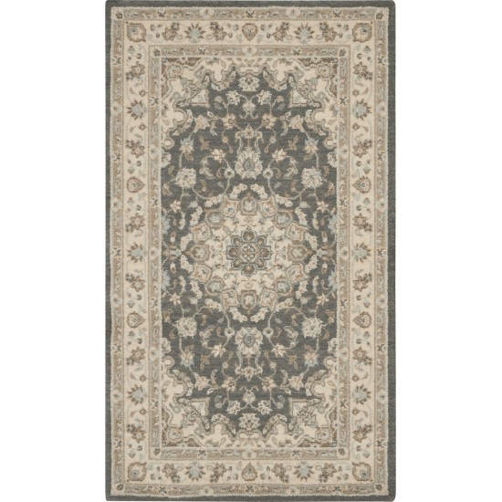 Nourison Living Treasures LI15 Area Rug, Grey/Ivory, 2'6" x 4'3"