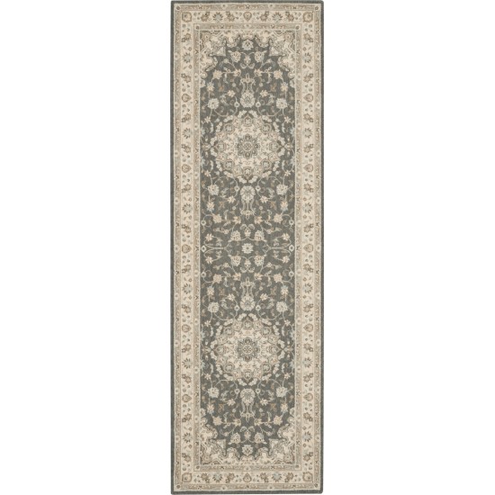 Nourison Living Treasures LI15 Runner Rug, Grey/Ivory, 2'6" x 8'