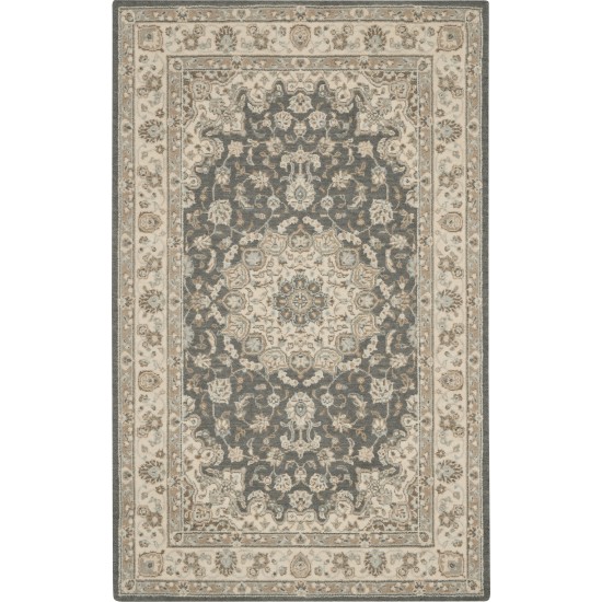 Nourison Living Treasures LI15 Area Rug, Grey/Ivory, 3'6" x 5'6"