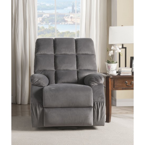 ACME Ipompea Recliner w/Power Lift & Massage, Gray Velvet