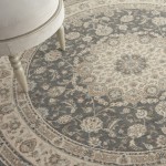 Nourison Living Treasures LI15 Area Rug, Grey/Ivory, 5'10" x Round